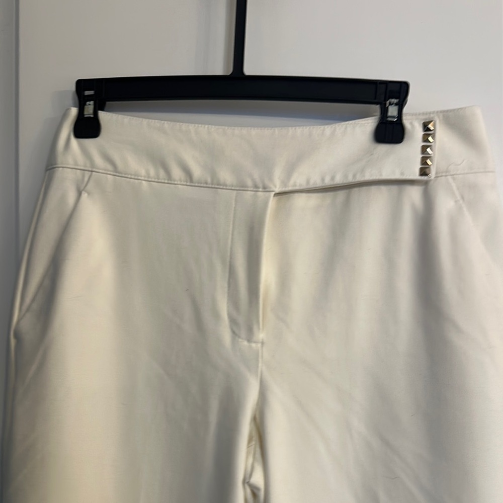 Stylish Cream Pants with Stud Detail